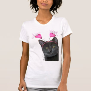 T-shirt Valentines de chat noir