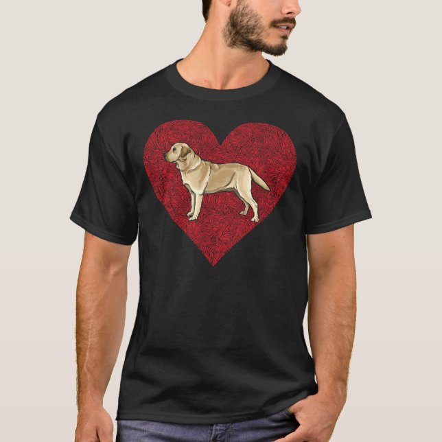 T-shirt Valentines de trieuse du Labrador jaune Jour Amour (Devant)