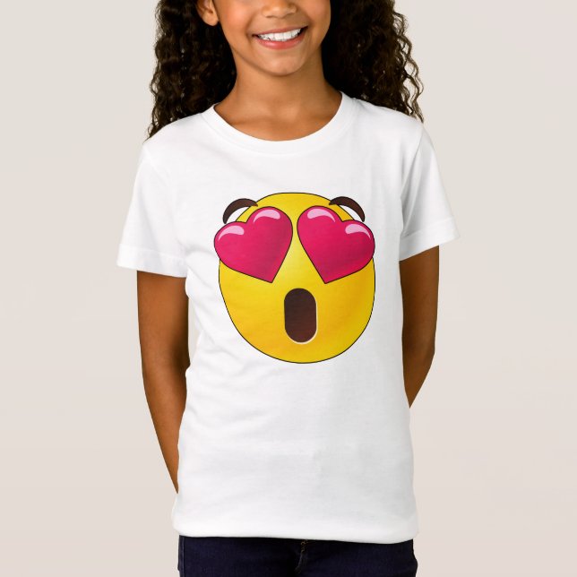 T-shirt Valentines Emoji Heart Eyes (Devant)