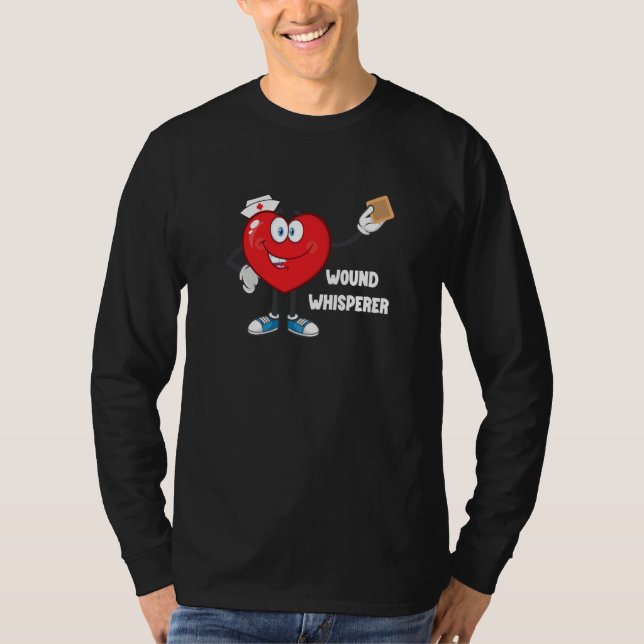 T-shirt Valentine's Heart  Hospital Worker Wound Whisperer (Devant)