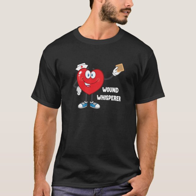 T-shirt Valentine's Heart  Hospital Worker Wound Whisperer (Devant)
