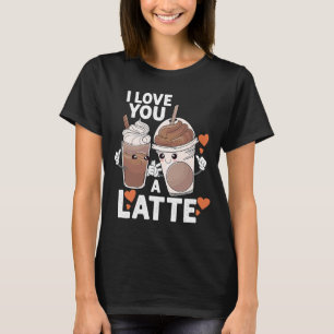 T-shirt Valentines Je T'Aime Un Couple Latte Espresso Coff