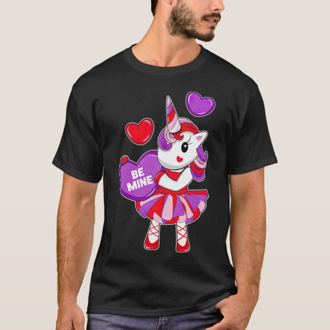 T-shirt Valentines Jour Cadeaux pour enfants Unicorn Girls (Devant)