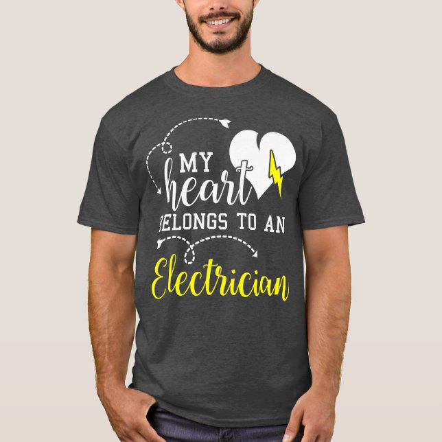 T-shirt Valentines Jour Cadeaux pour lui Son Electricien (Devant)