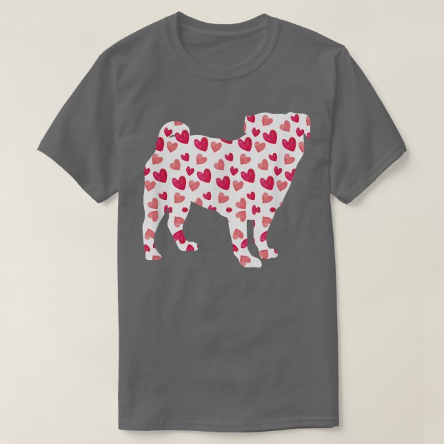 T-shirt Valentines Jour Carlin Coeurs Chiot Amoureux des c (Design devant)