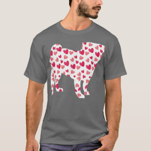 T-shirt Valentines Jour Carlin Coeurs Chiot Amoureux des c