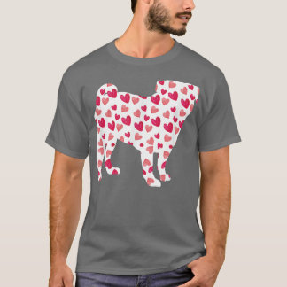T-shirt Valentines Jour Carlin Coeurs Chiot Amoureux des c