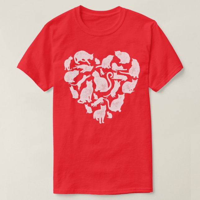 T-shirt Valentines Jour Chat Coeur Funny Kitty Kitten (1) (Design devant)