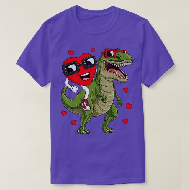 T-shirt Valentines Jour Coeur équitation Dinosaur T Rex Fu (Design devant)