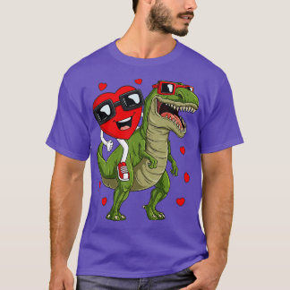 T-shirt Valentines Jour Coeur équitation Dinosaur T Rex Fu