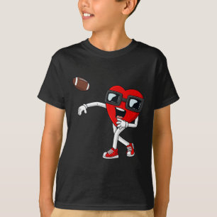 T-shirt Valentines Jour Coeur Quartier de Football Garçons