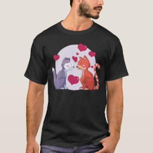 T-shirt Valentines Jour Cute Chats Petit ami Petite amie
