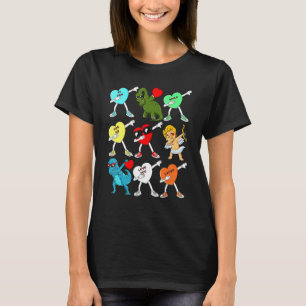 T-shirt Valentines Jour Dabbing Coeurs Cupid Rex Dino Dab