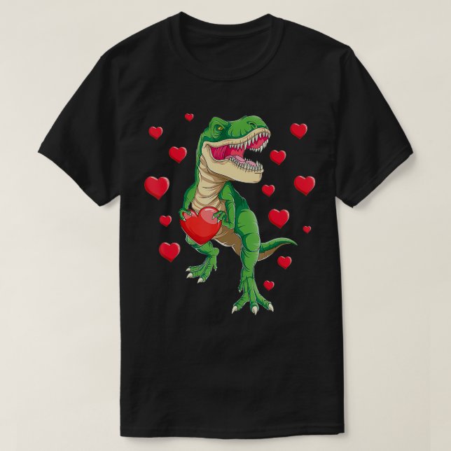 T-shirt Valentines Jour Dinosaure Cadeau Amour Coeur Tre C (Design devant)