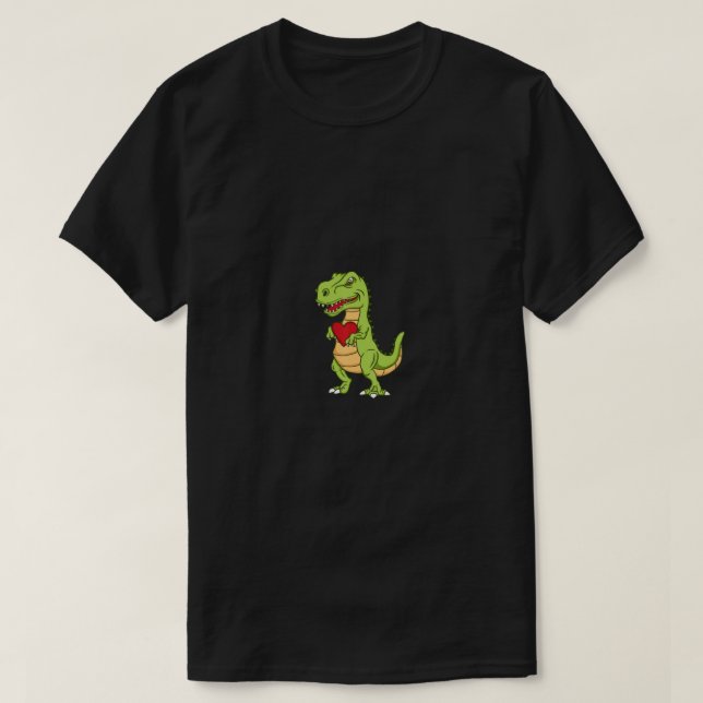 T-shirt Valentines Jour Drôle Dinosaure Amour Coeur Hommes (Design devant)