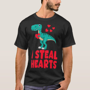 T-shirt Valentines Jour Enfants Dino Valentines Garçon Je