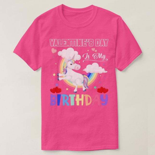 T-shirt Valentines Jour Est Mon Anniversaire Unicorn migno (Design devant)