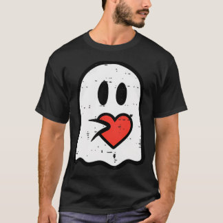 T-shirt Valentines Jour Fantôme Coeur Poche Mignonne Mon B