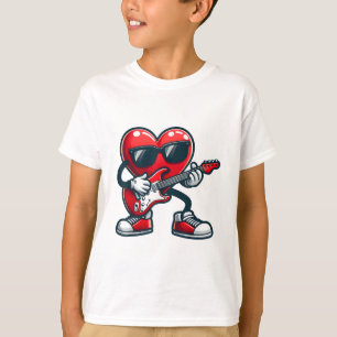 T-shirt Valentines Jour Guitare Jouer Coeur Toddler Garçon