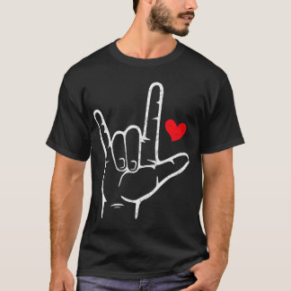 T-shirt Valentines Jour Je T'Aime Main Signer Âne Coeur Ho