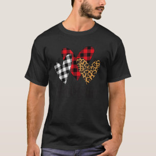 T-shirt Valentines Jour léopard Mamaw Buffalo Plaid Mamaw