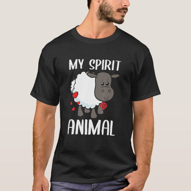 T-shirt Valentines Jour Mon Esprit Animal Moutons Je T'Aim (Devant)