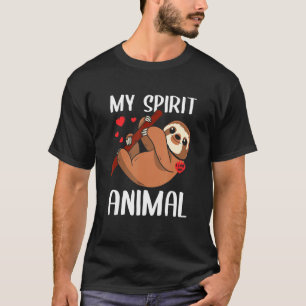 T-shirt Valentines Jour Mon Esprit Animal Sloth Je T'Aime 