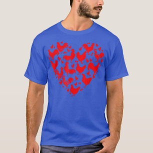 T-shirt Valentines Jour Poulet Coeur Drôle Animal Farmer L