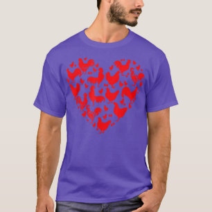 T-shirt Valentines Jour Poulet Coeur Drôle Animal Farmer L