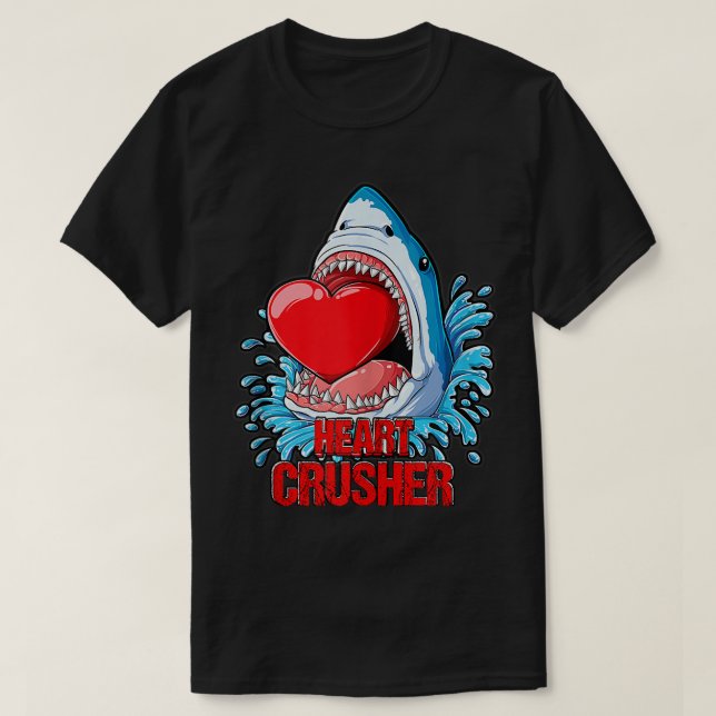 T-shirt Valentines Jour Requin Enfants Garçons Filles Char (Design devant)