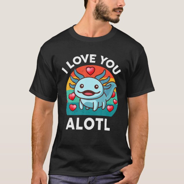 T-shirt Valentines Jour S Enfants Garçon Je T'Aime Alotl C (Devant)