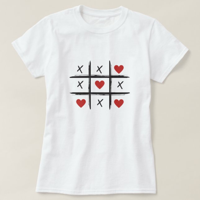 T-shirt Valentine's jour tic tac orteil coeurs baisers (Design devant)