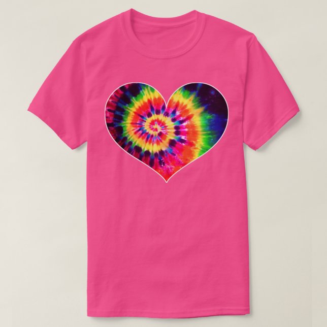T-shirt Valentines Jour Type Dye Heart Love (Design devant)