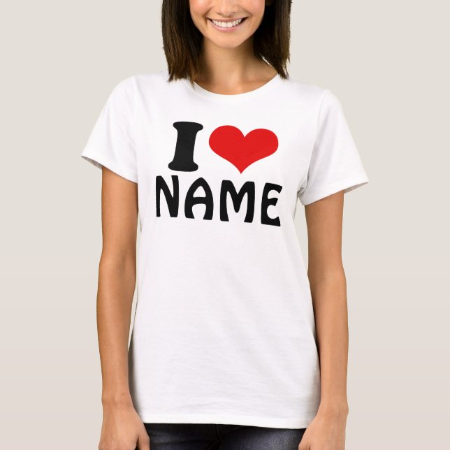 T-shirt Valentines personnalisables Jour J'aime Coeur Pers (Devant)