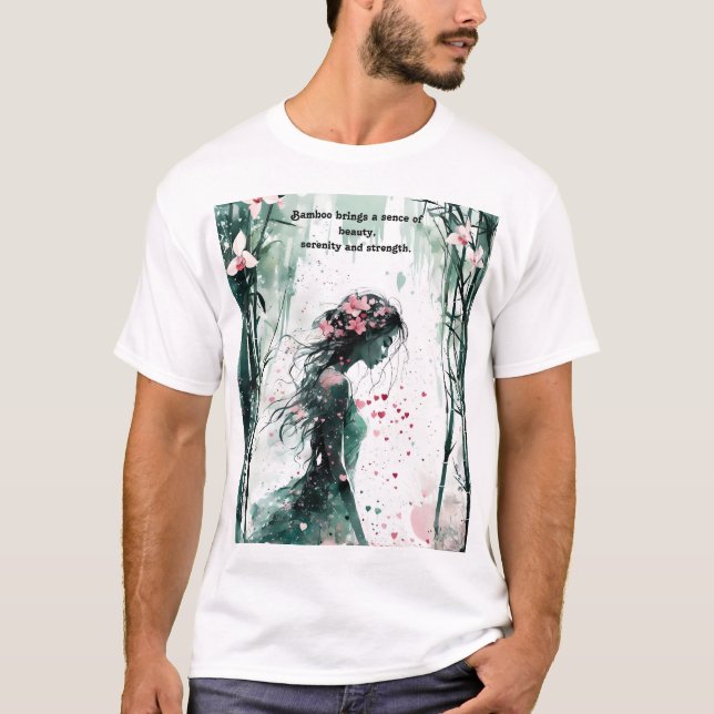 T-shirt Valentines romantiques, bambou gracieux, citation  (Devant)
