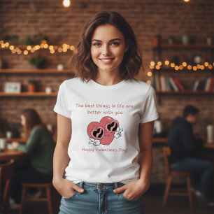 T-shirt valentines romantiques, coeur rouge drôle