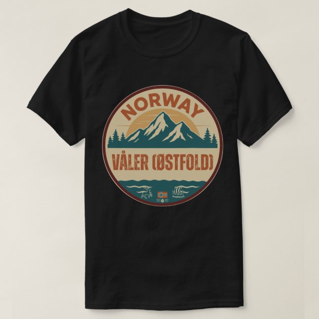T-shirt Våler (Østfold), Norvège Norvège (Design devant)