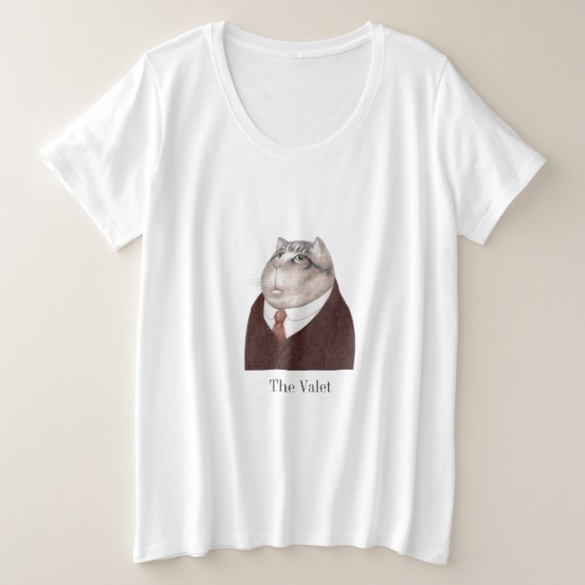 T-Shirt VALET CAT féminin plus taille (Design devant)