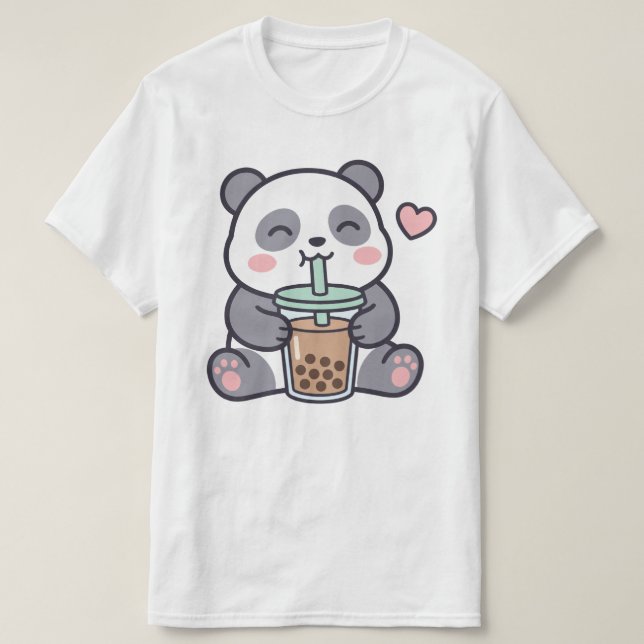 T-Shirt Valeur de Thé aux Bulles de Panda Mignon (Design devant)
