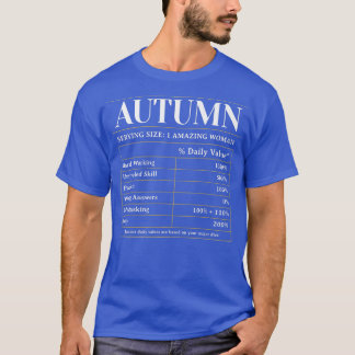 T-shirt Valeur nutritive Automne Prénom Nom unique