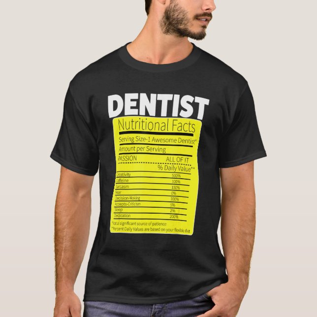 T-shirt Valeur nutritive des dentistes (Devant)