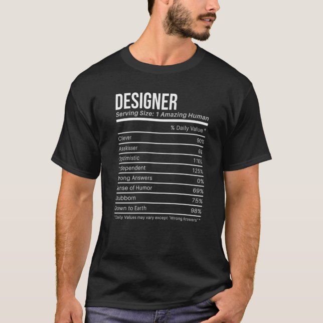 T-shirt valeur nutritive du concepteur Valeur nutritive (Devant)