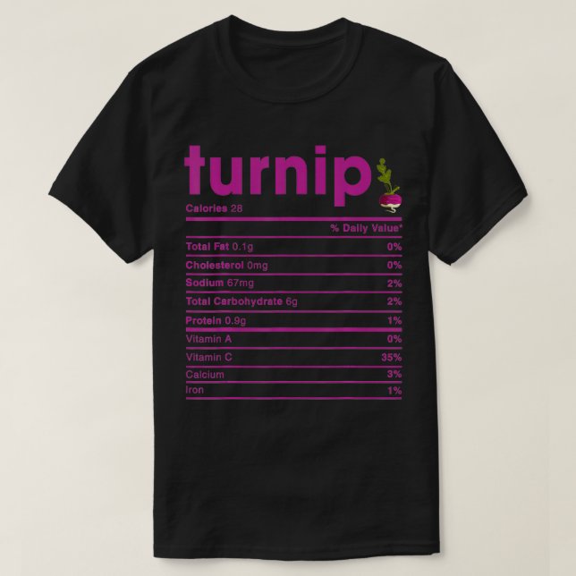 T-shirt Valeur nutritive du navet  (Design devant)