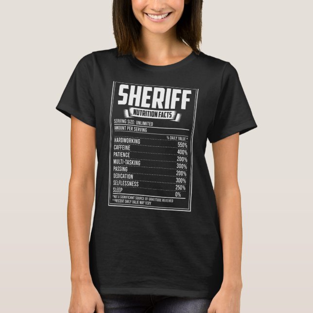 T-shirt Valeur nutritive Sheriff (Devant)