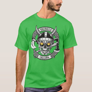 T-shirt Valhalla Appelant Crâne Et Axes