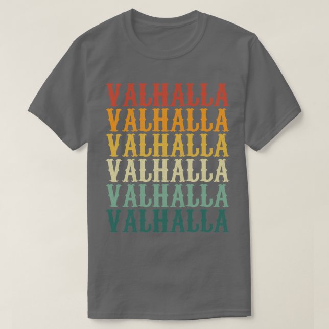 T-shirt Valhalla en rétro couleur (Design devant)