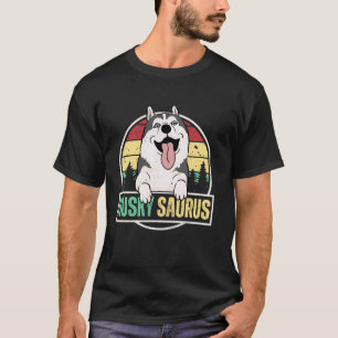 T-shirt Valise Mot Fun Husky Sibérien Dinosaure Pour Chien
