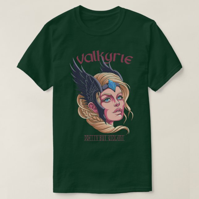 T-shirt Valkyrie Joli Mais Violent Bouclier Maiden (Design devant)