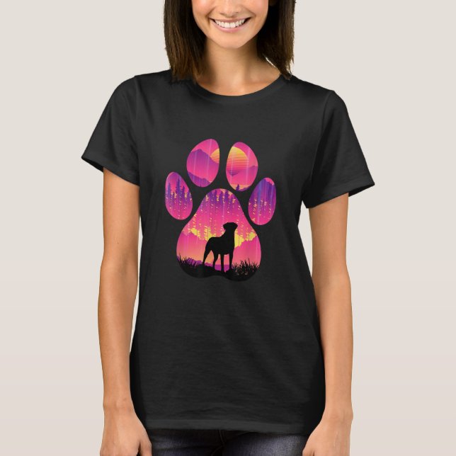 T-shirt Vallée Bulldog Paw Maman Papa Chien Femmes Hommes (Devant)