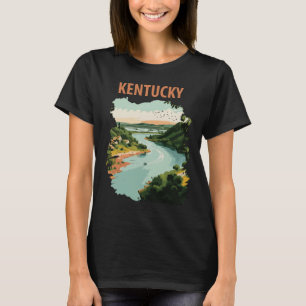 T-shirt Vallée de la rivière Kentucky Vert Voyage Rétro